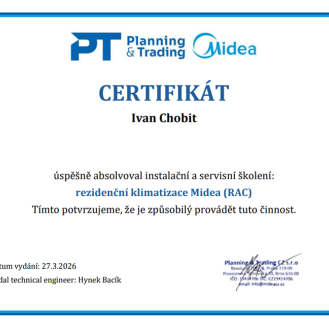Certifikát Midea