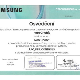 Osvědčení Samsung